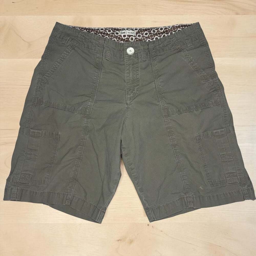 Lee Just Below The Waist Cargo Shorts Olive Green Size 12 Medium